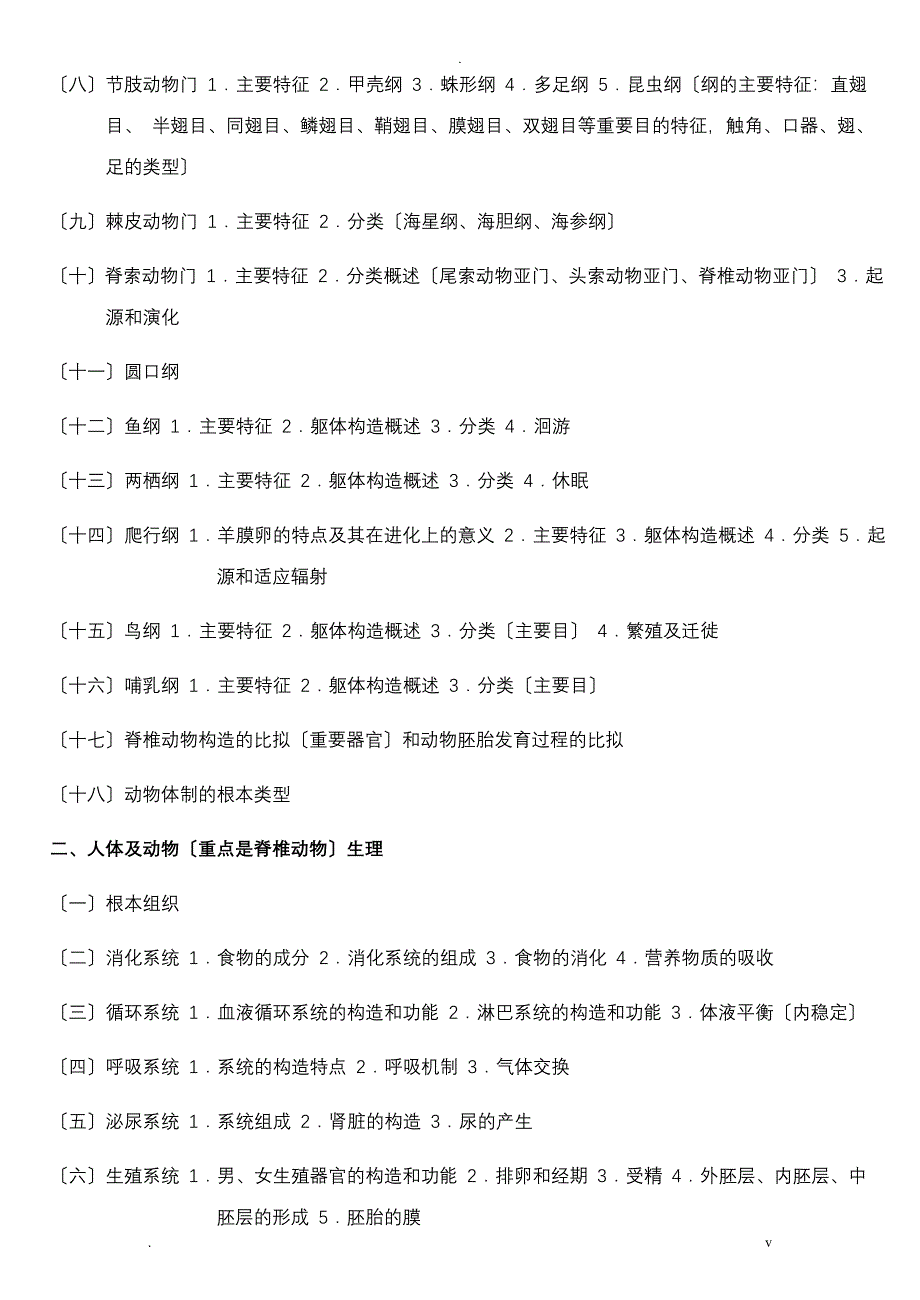 全国中学生生物学联赛理论考试大纲_第4页