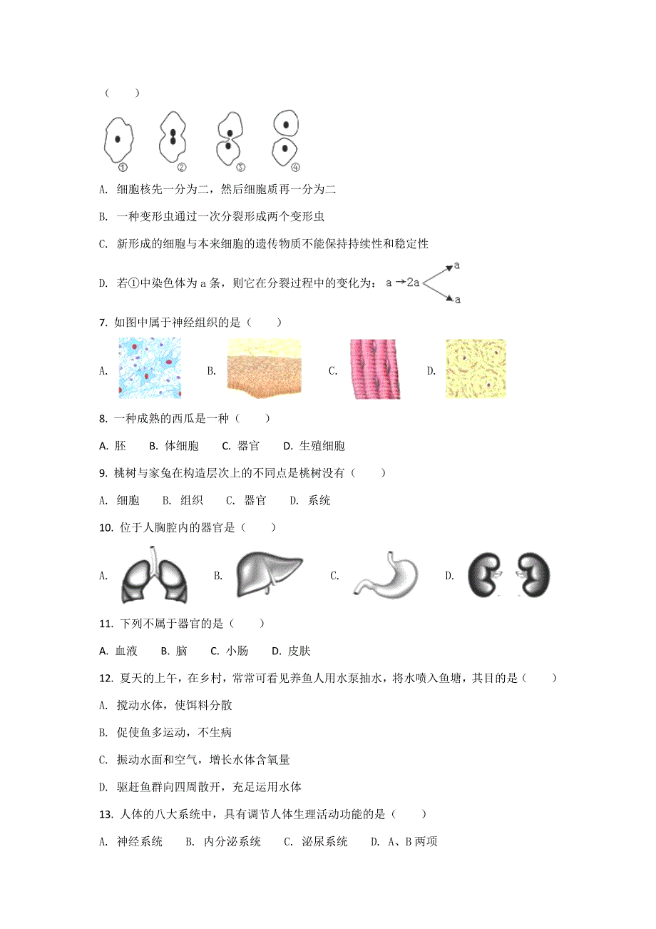 七年级下生物试题_第2页