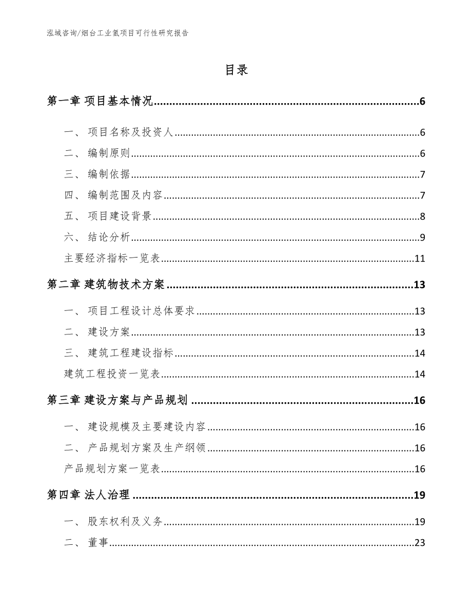 烟台工业氢项目可行性研究报告（范文）_第1页