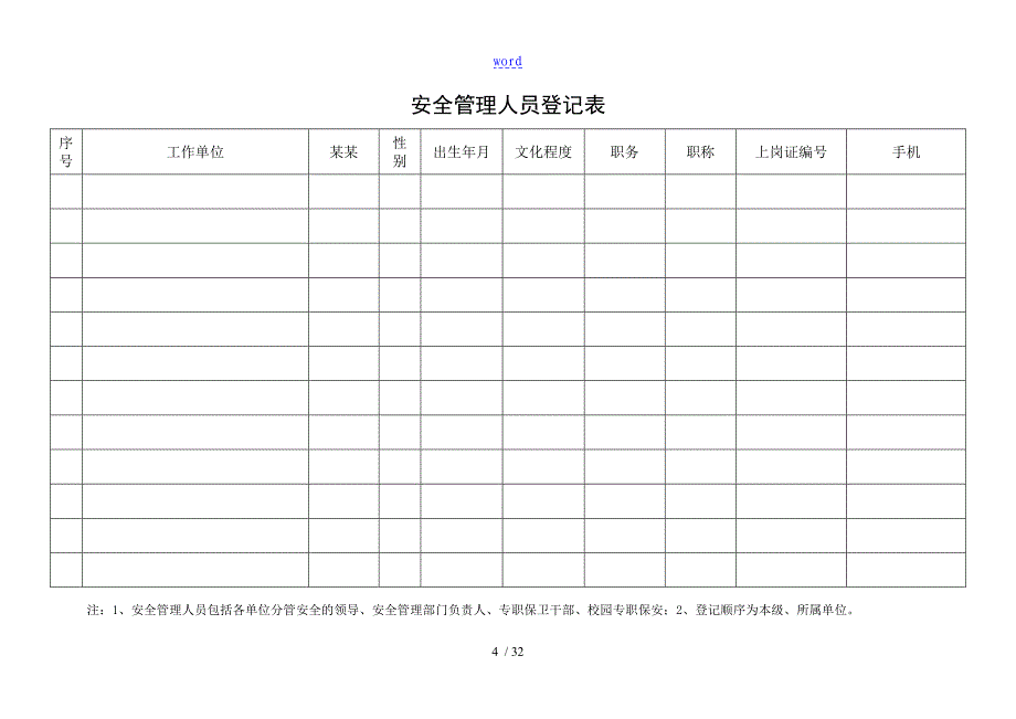 学校安全系统台账样本_第4页