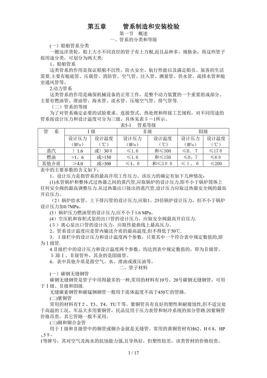 0质量检验-第五章+管系制造和安装检验_第1页