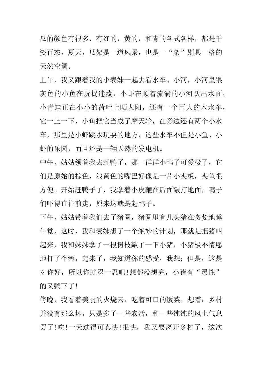 2023年乡村游记作文600字以上（完整文档）_第3页