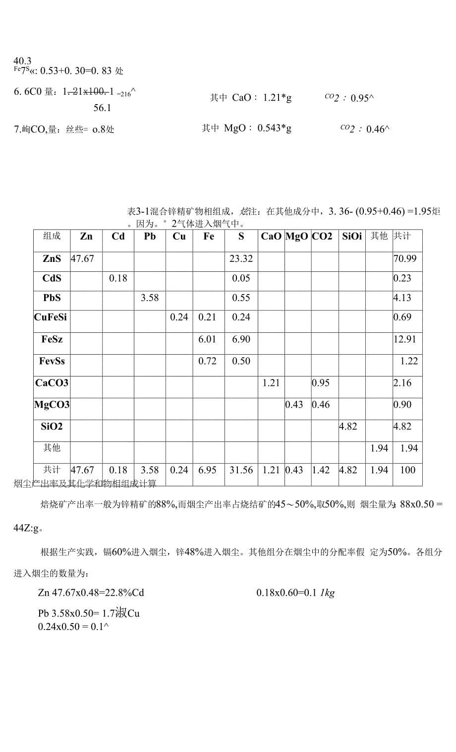 年产10万吨锌精矿硫酸化沸腾焙烧炉设计课程设计任务书.docx_第5页