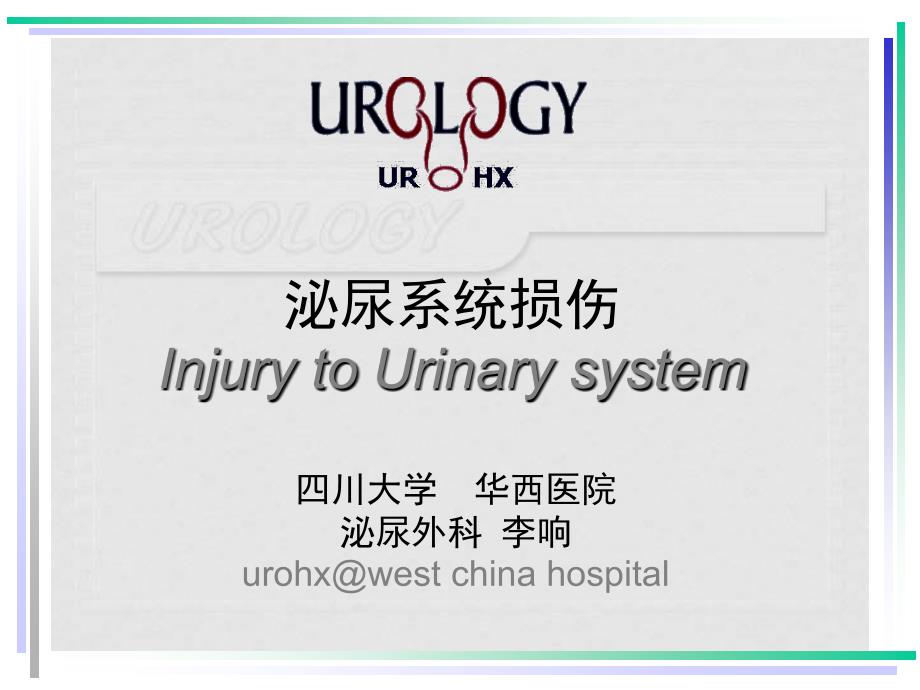 泌尿系统损伤InjurytoUinarysystem_第1页