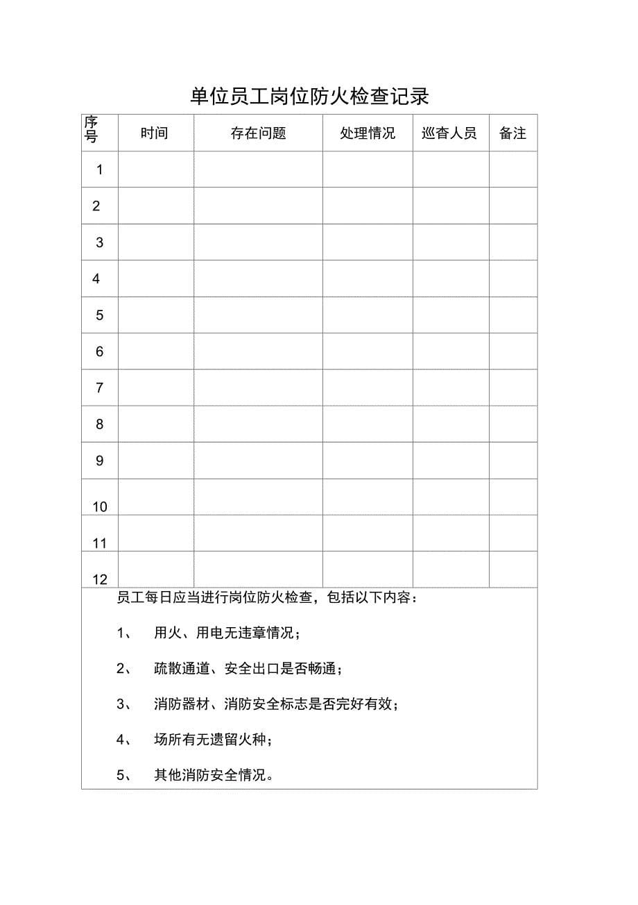 消防控制室检查表格_第5页