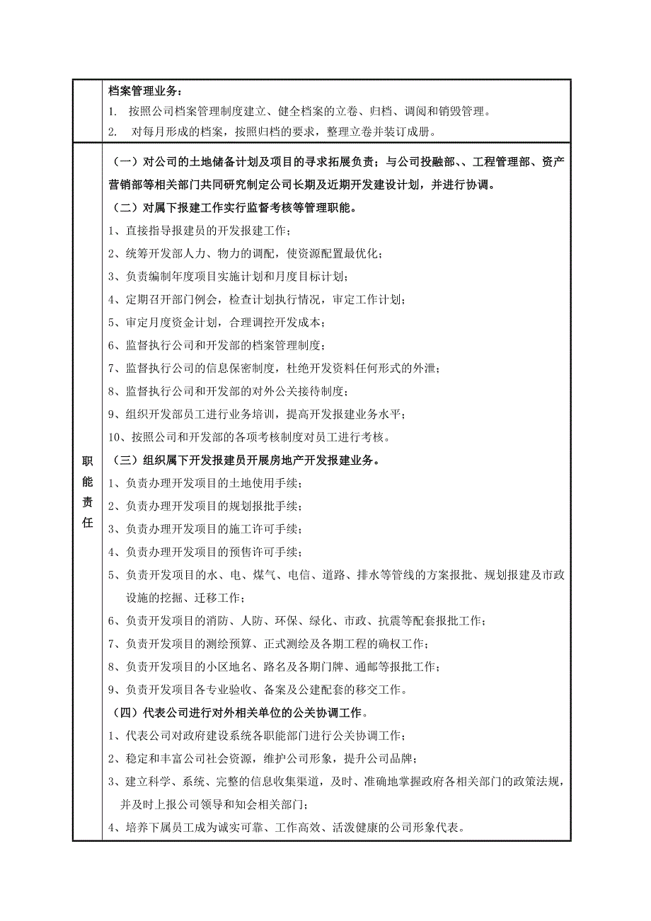 房地产公司项目开发部部门职能与岗位职责_第3页