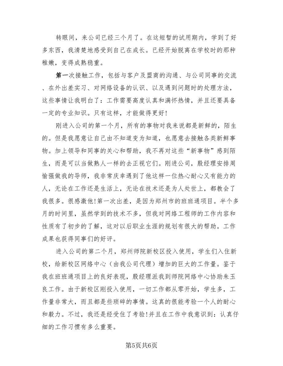 2023网络工程师转正工作总结（4篇）.doc_第5页