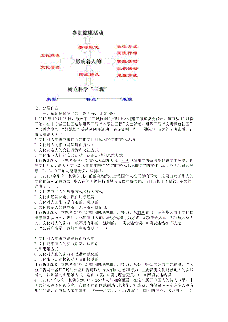 人教版思想政治必修III文化生活第二课第一框感受文化影响教案_第4页