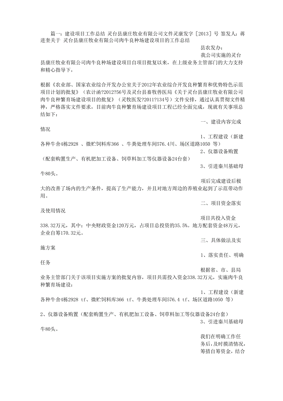 建设项目工作总结_第1页