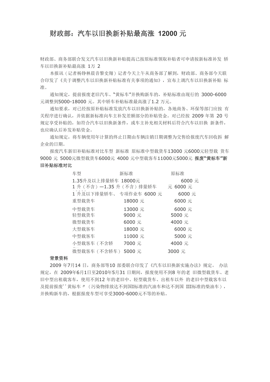 汽车报废补贴新规定_第1页