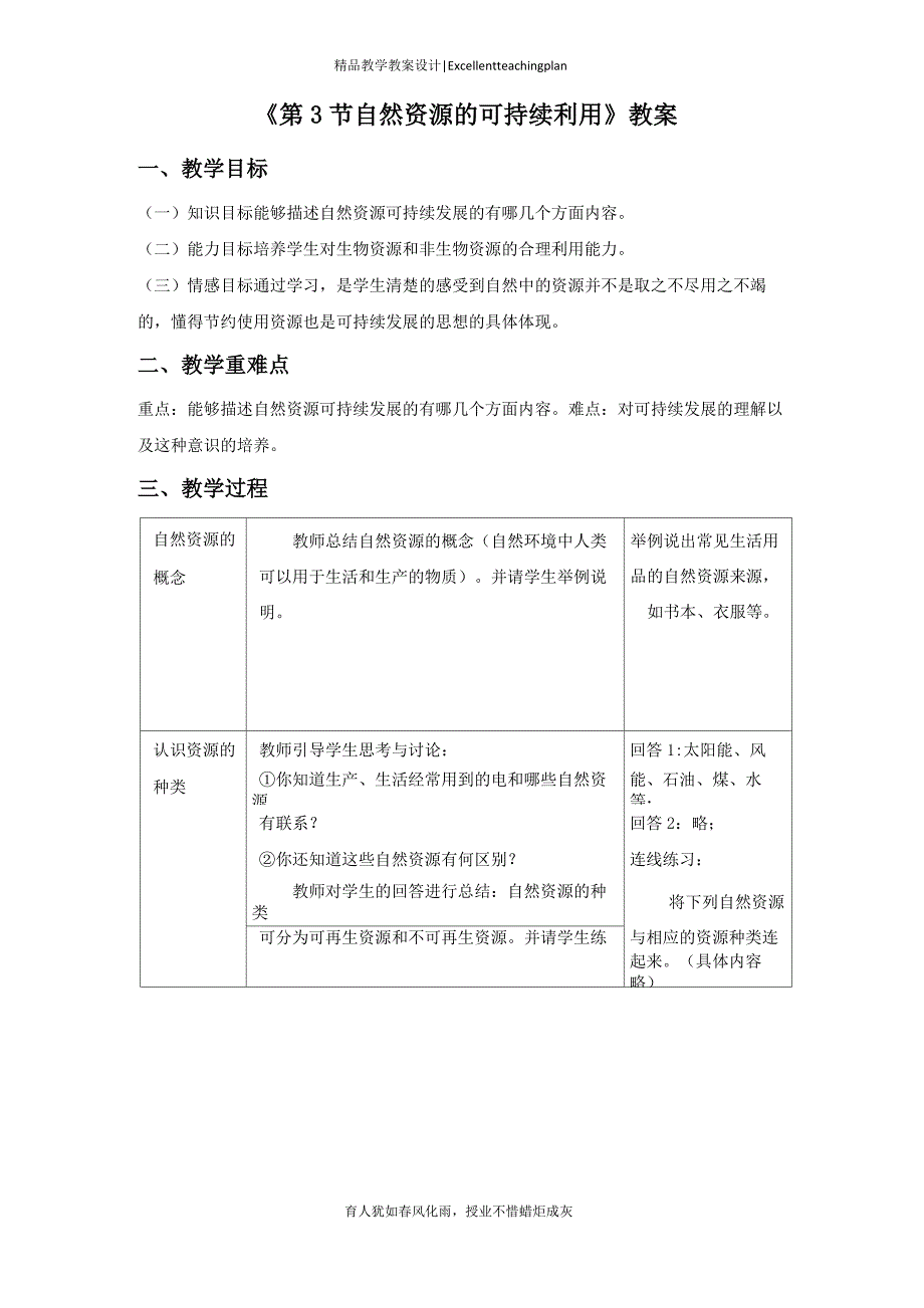 《第3节 自然资源的可持续利用》教案新部编本2_第2页