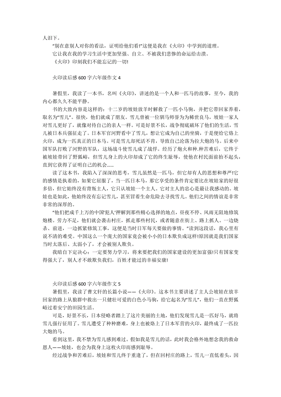 火印读后感600字六年级作文_第2页