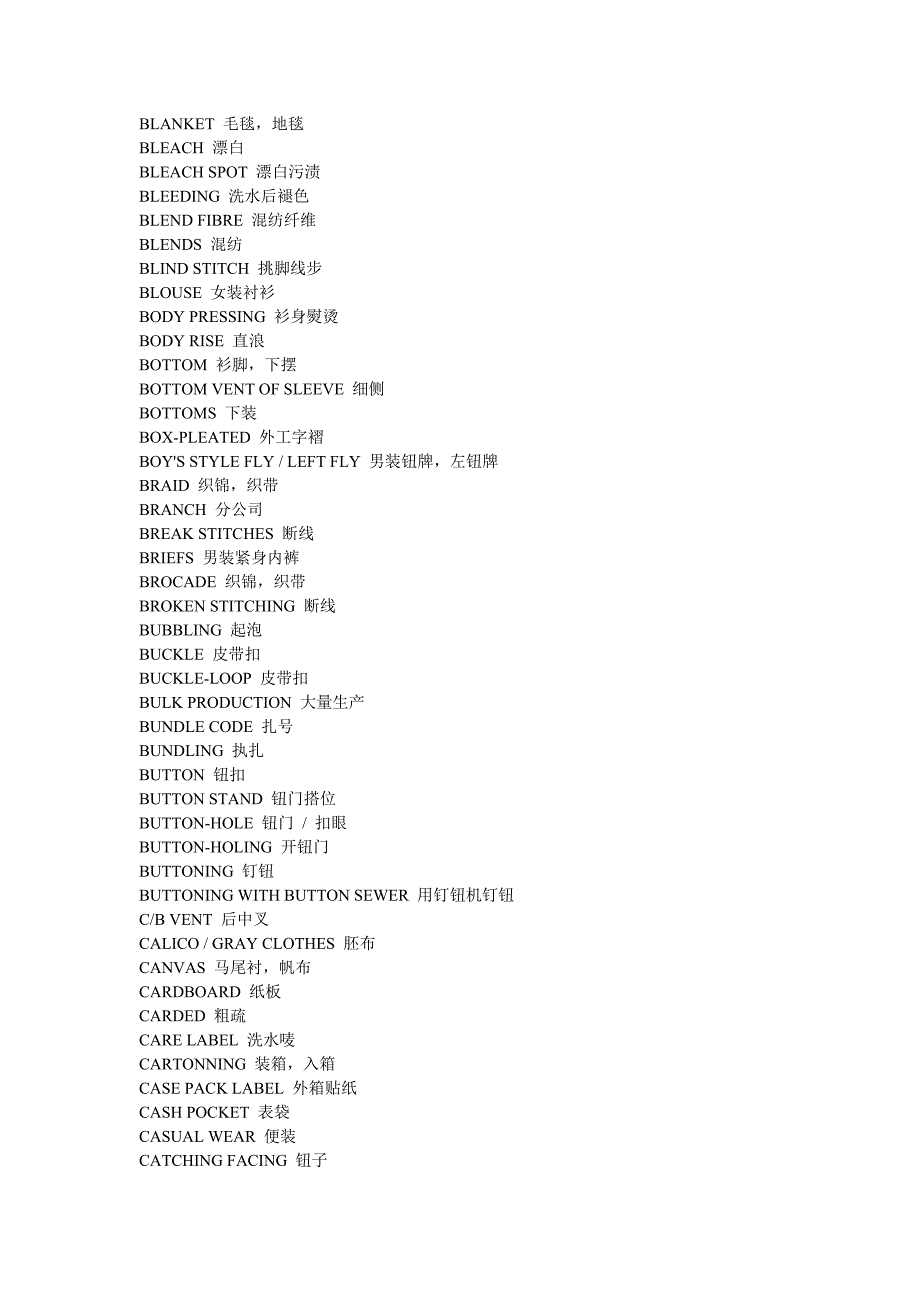 外贸服装出口英语词汇大全_第2页
