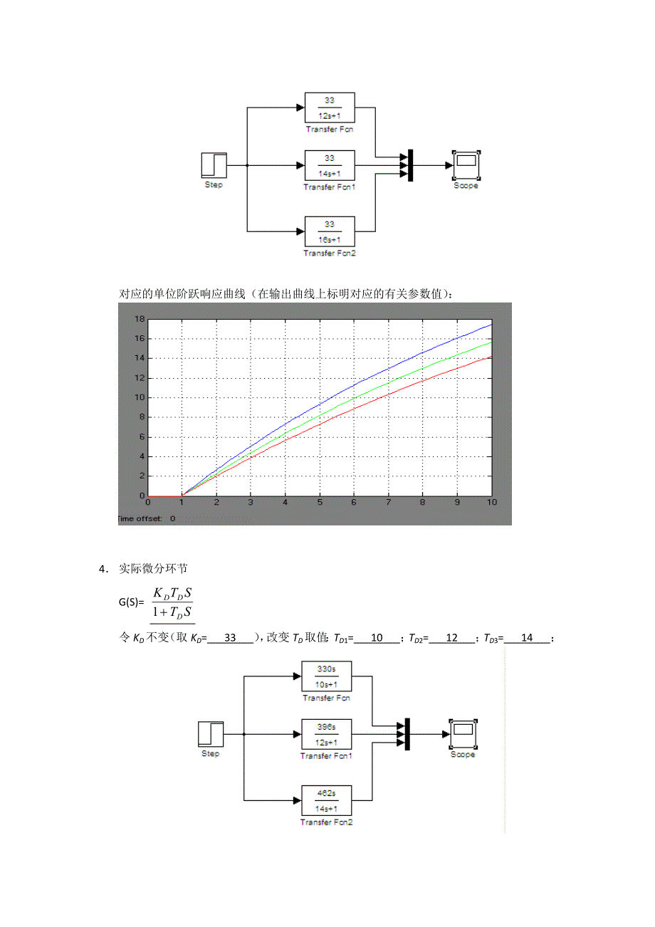 实验典型环节的动态特性实验报告_第3页