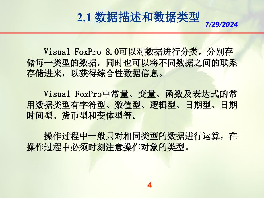 第02章VisualFoxPro编程基础课件_第4页