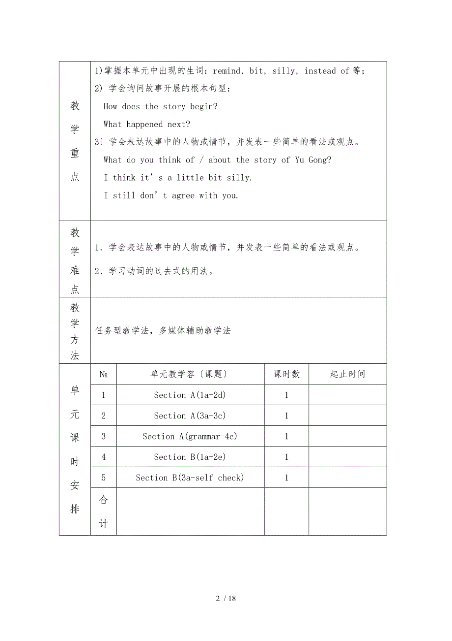 2015新目标八年级英语下册unit-6集体备课教案_第2页