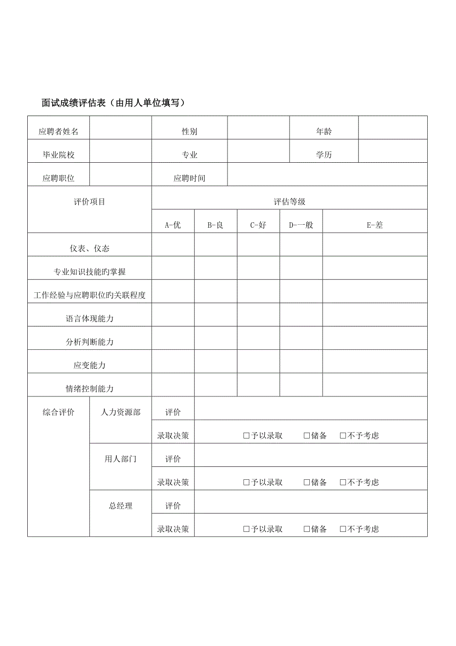 2023年应聘人员面试登记表.doc_第3页