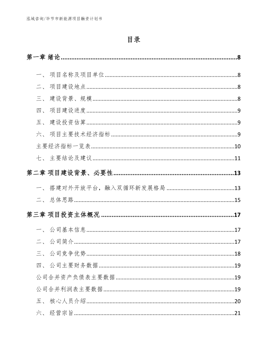 毕节市新能源项目融资计划书参考范文_第2页