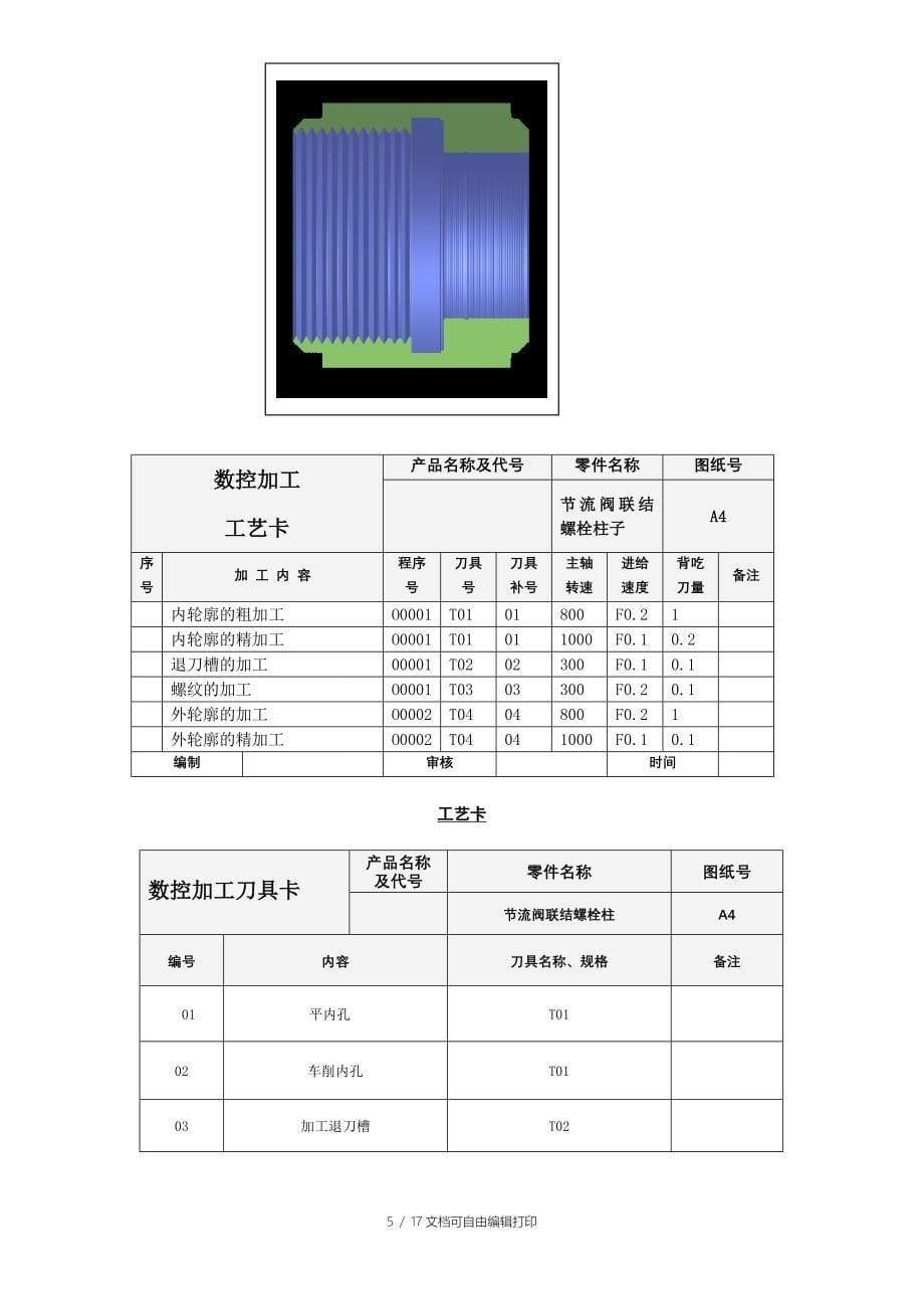 数控加工实训报告5小组_第5页