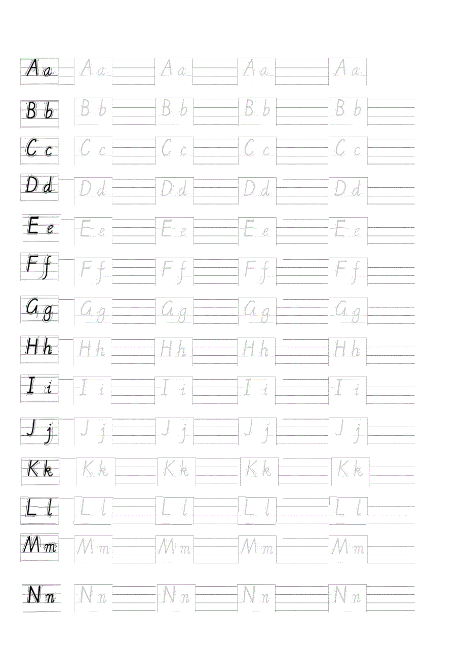 三年级-英语-26-英文字母-手写体-描红-字帖-有笔顺-可仿写_第2页