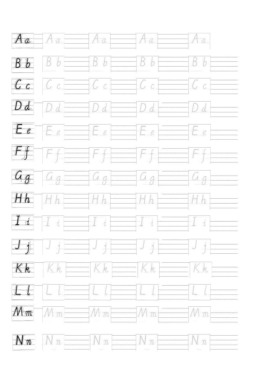 三年级-英语-26-英文字母-手写体-描红-字帖-有笔顺-可仿写_第5页