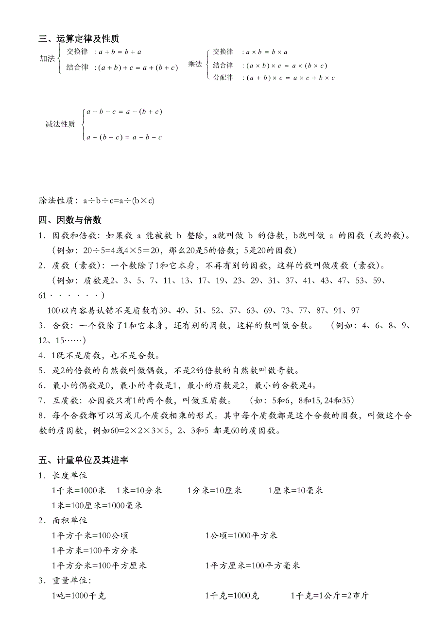 小学数学毕业必备知识点汇总_第3页