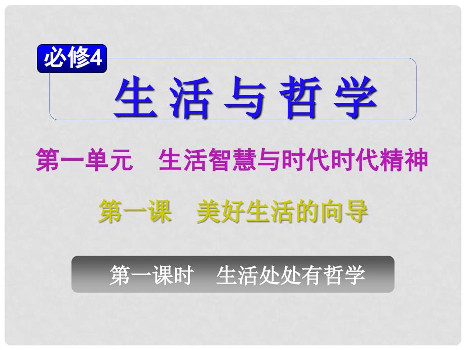 山西省高考政治一轮复习 1.1.1生活处处有哲学课件 必修4_第1页