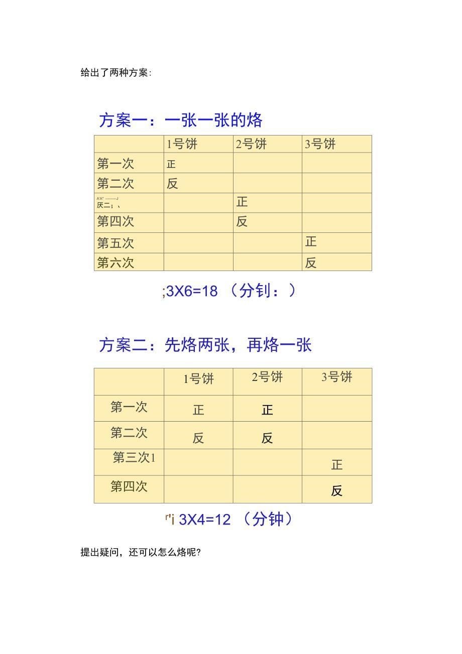 人教版四年级下数学广角烙饼问题教案_第5页