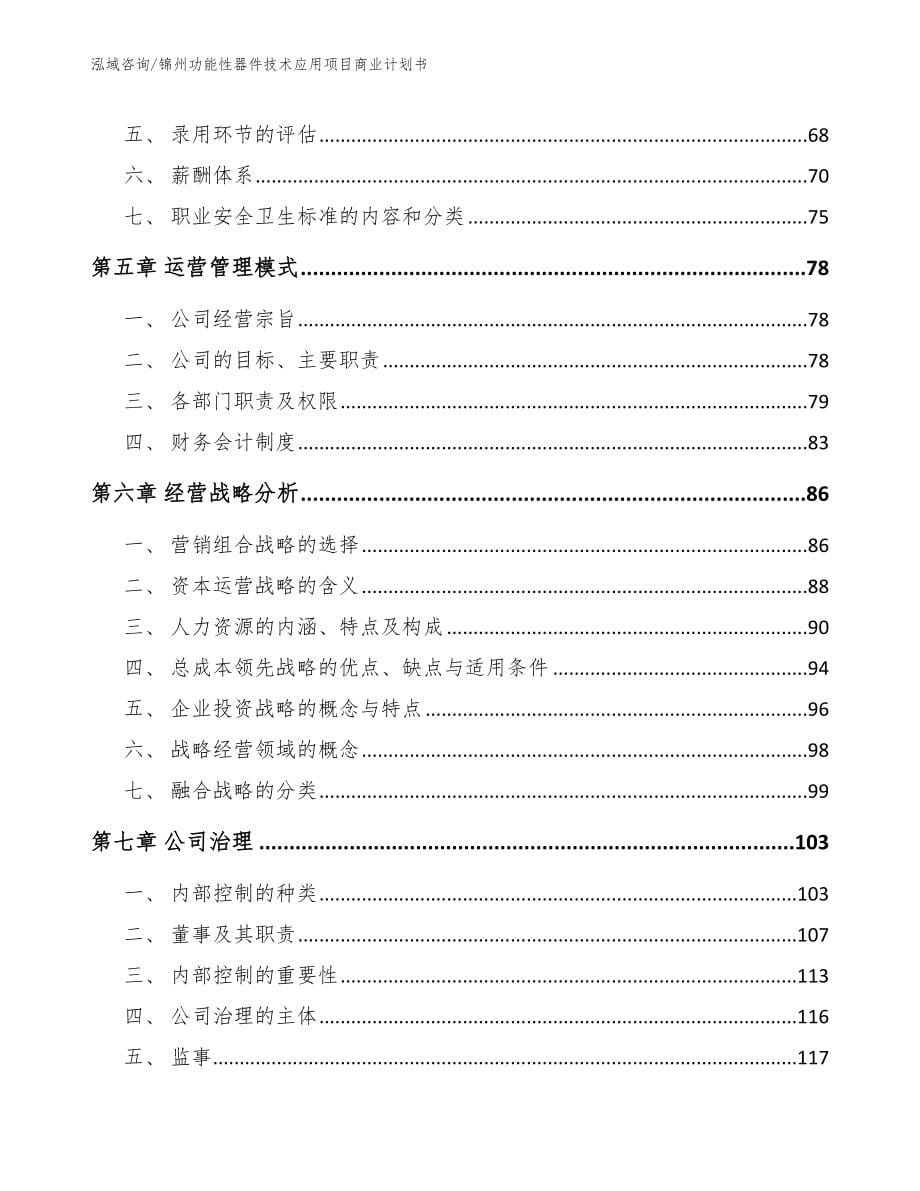 锦州功能性器件技术应用项目商业计划书_第5页