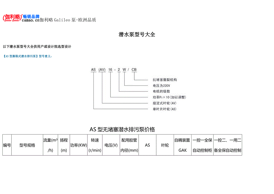 潜水泵型号大全.doc_第1页