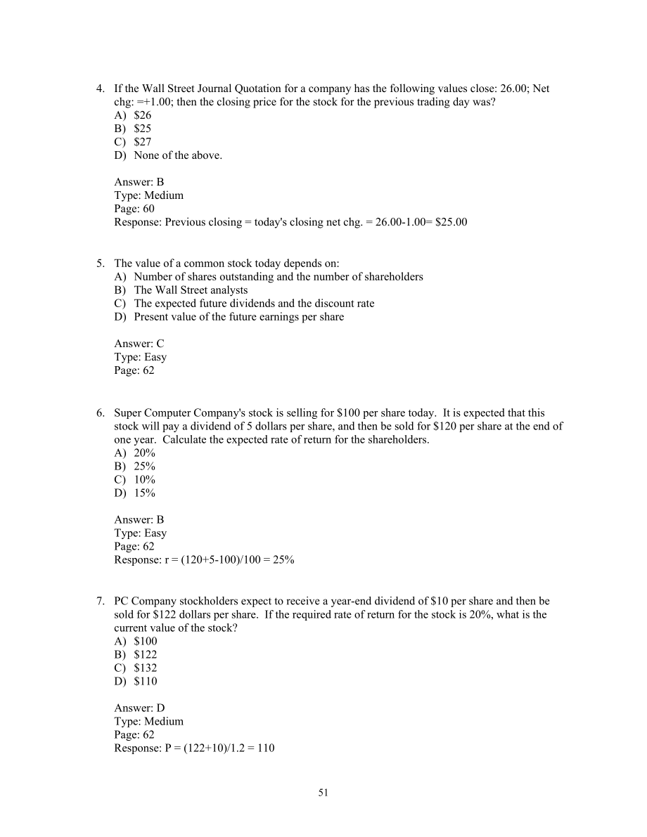 Chapter 4 The Value of Common StocksQC Economics_第2页