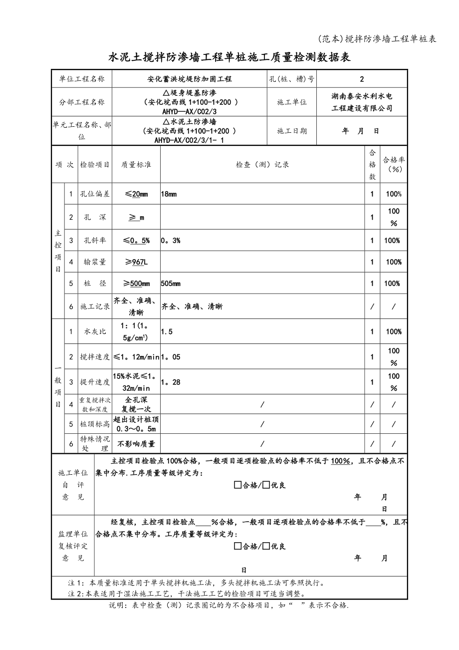 (范本)搅拌防渗墙工程单桩表.doc_第2页