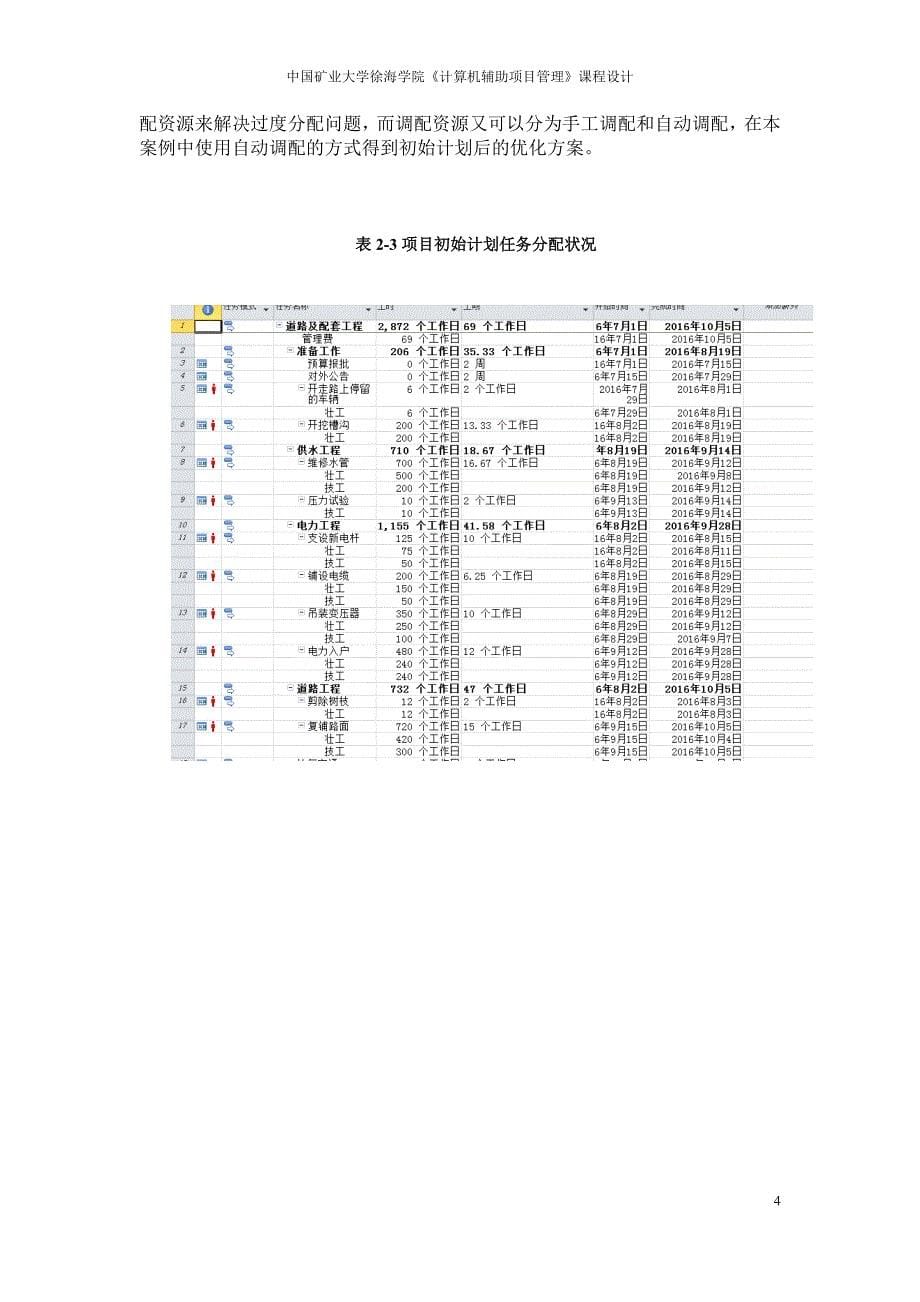 计算机辅助项目管理课程设计--大学论文_第5页