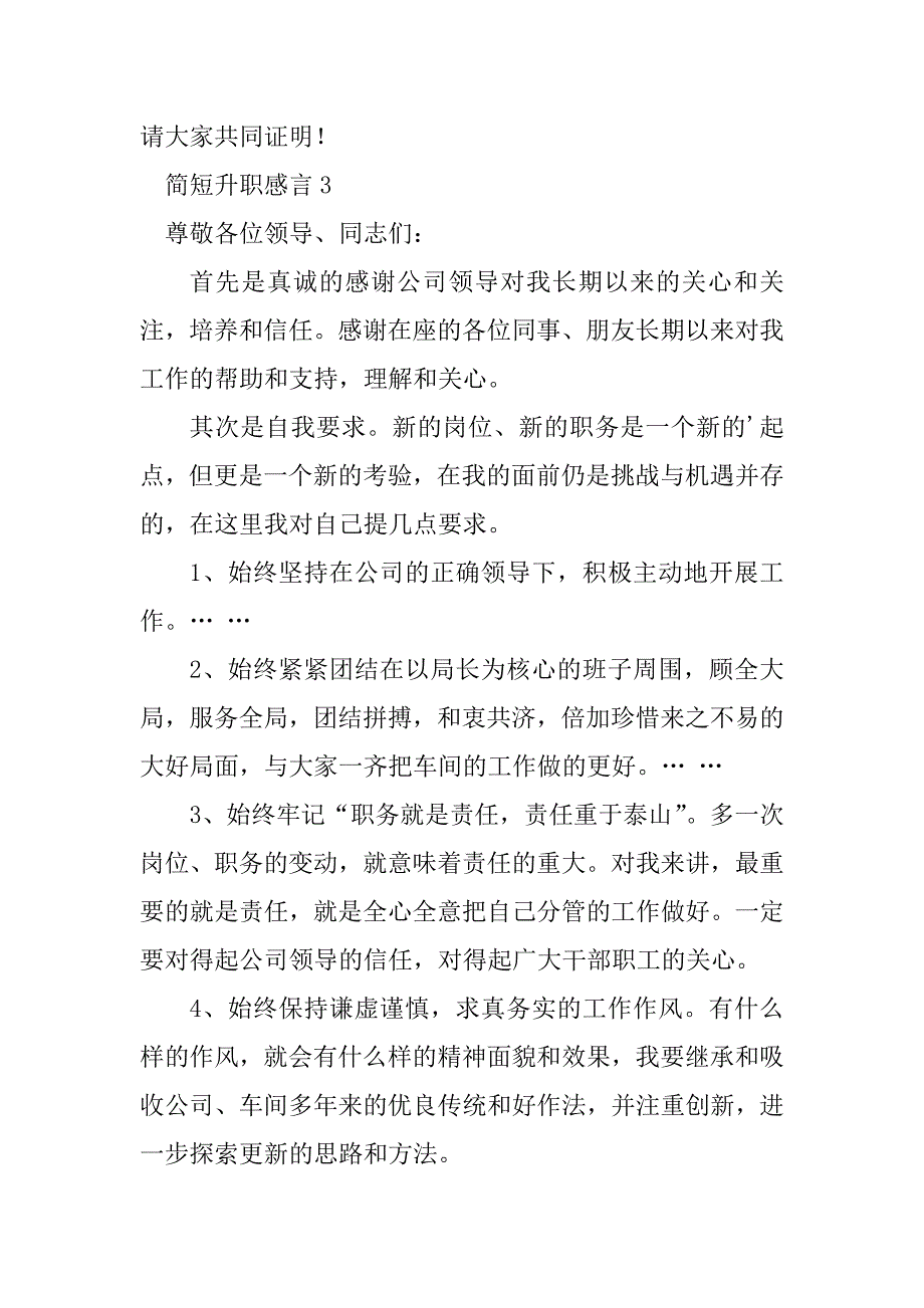 2023年简短升职感言_第3页