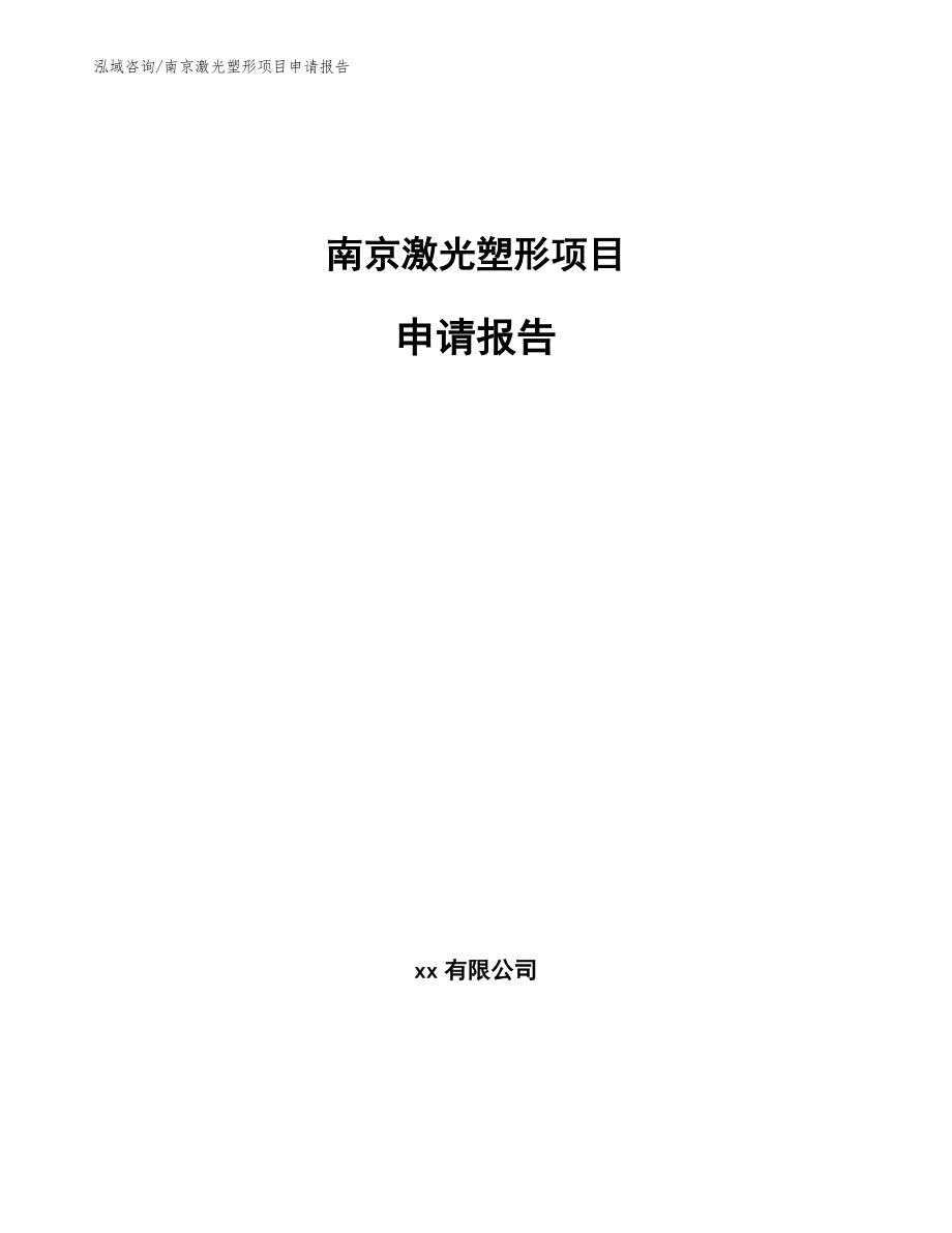 南京激光塑形项目申请报告_第1页