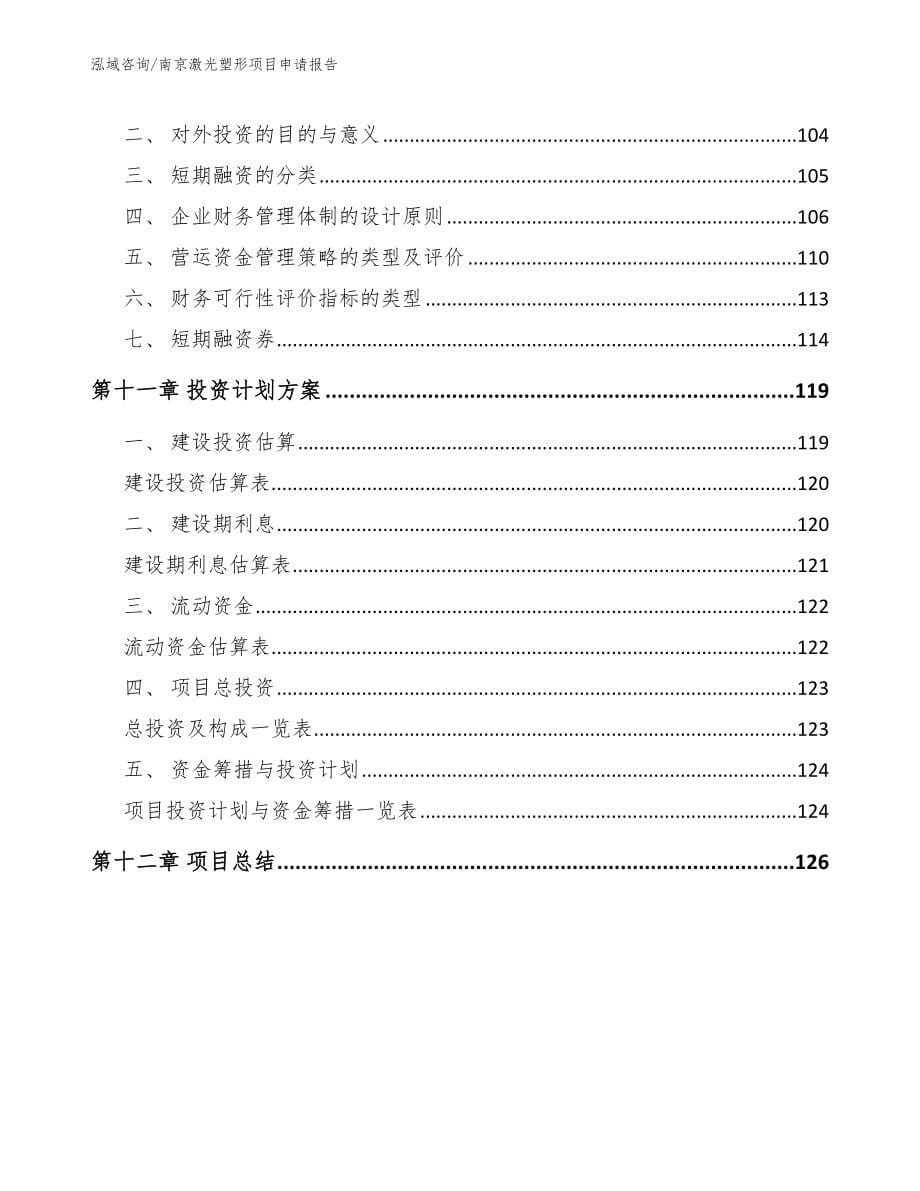 南京激光塑形项目申请报告_第5页