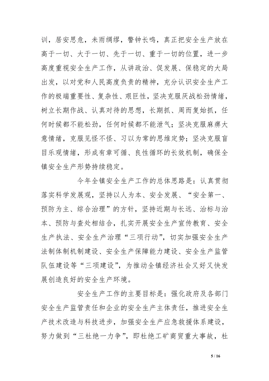 镇长在全镇安全生产工作会议上的讲话_第5页