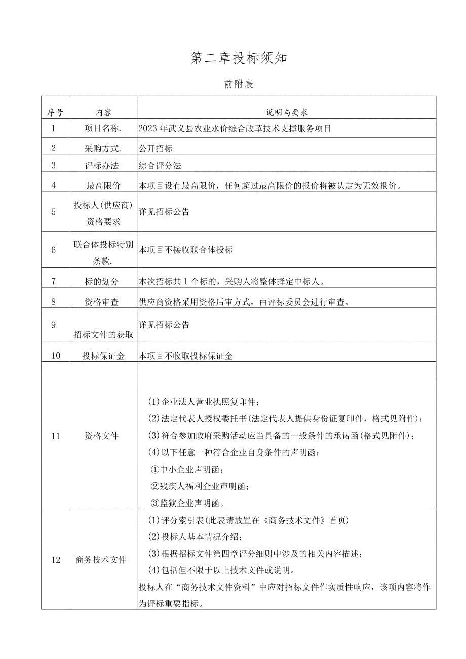 2023年农业水价综合改革技术支撑服务项目招标文件_第5页