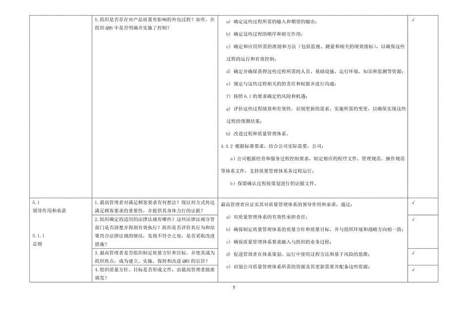 质量体系内审检查表2015版.doc_第5页