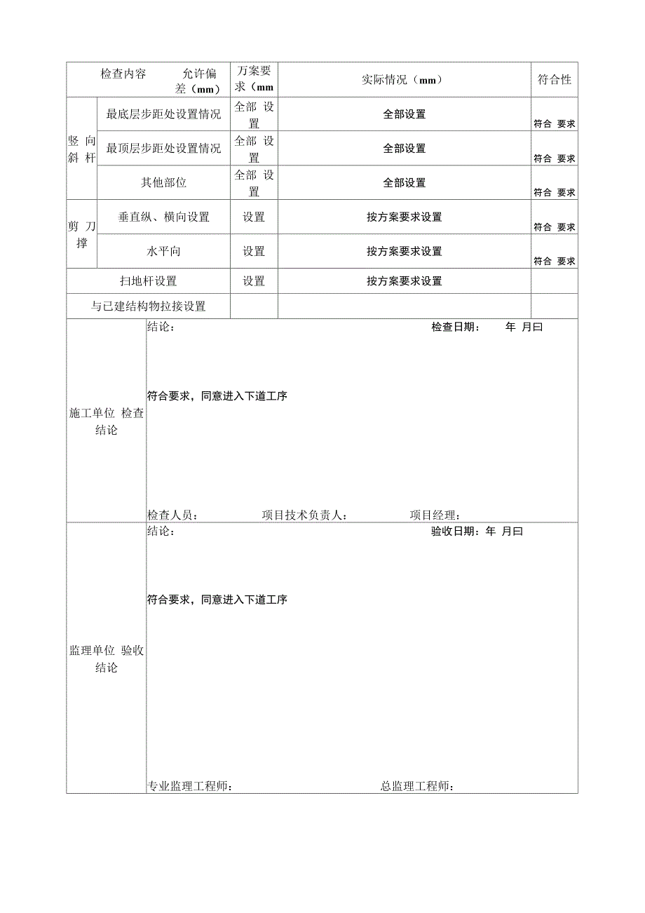 承插型盘扣式钢管模板支架施工验收记录表_第2页