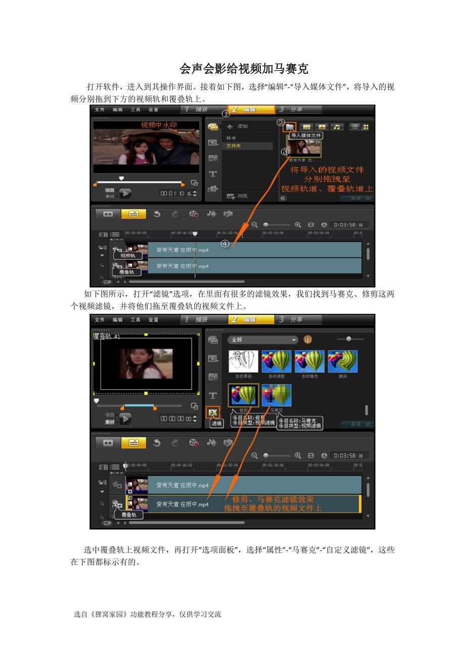 会声会影给视频加马赛克.docx_第1页