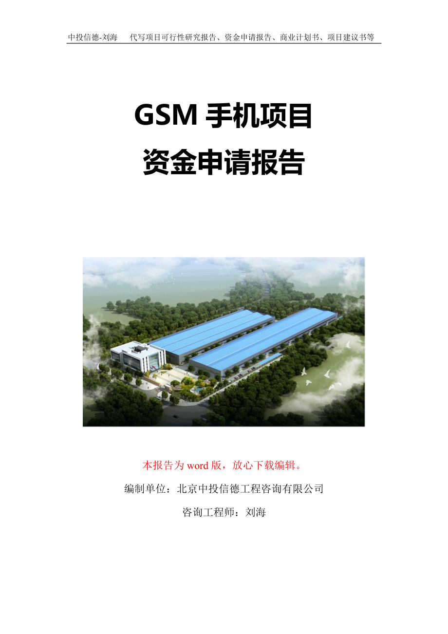 GSM手机项目资金申请报告写作模板-代写定制_第1页