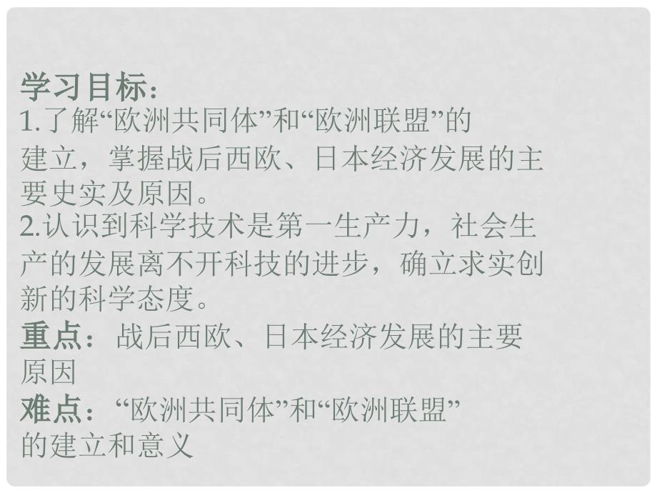 山东省郯城县红花镇九年级历史下册 第四单元 战后主要资本主义国家的发展变化 9《西欧和日本经济的发展》课件2 新人教版_第4页