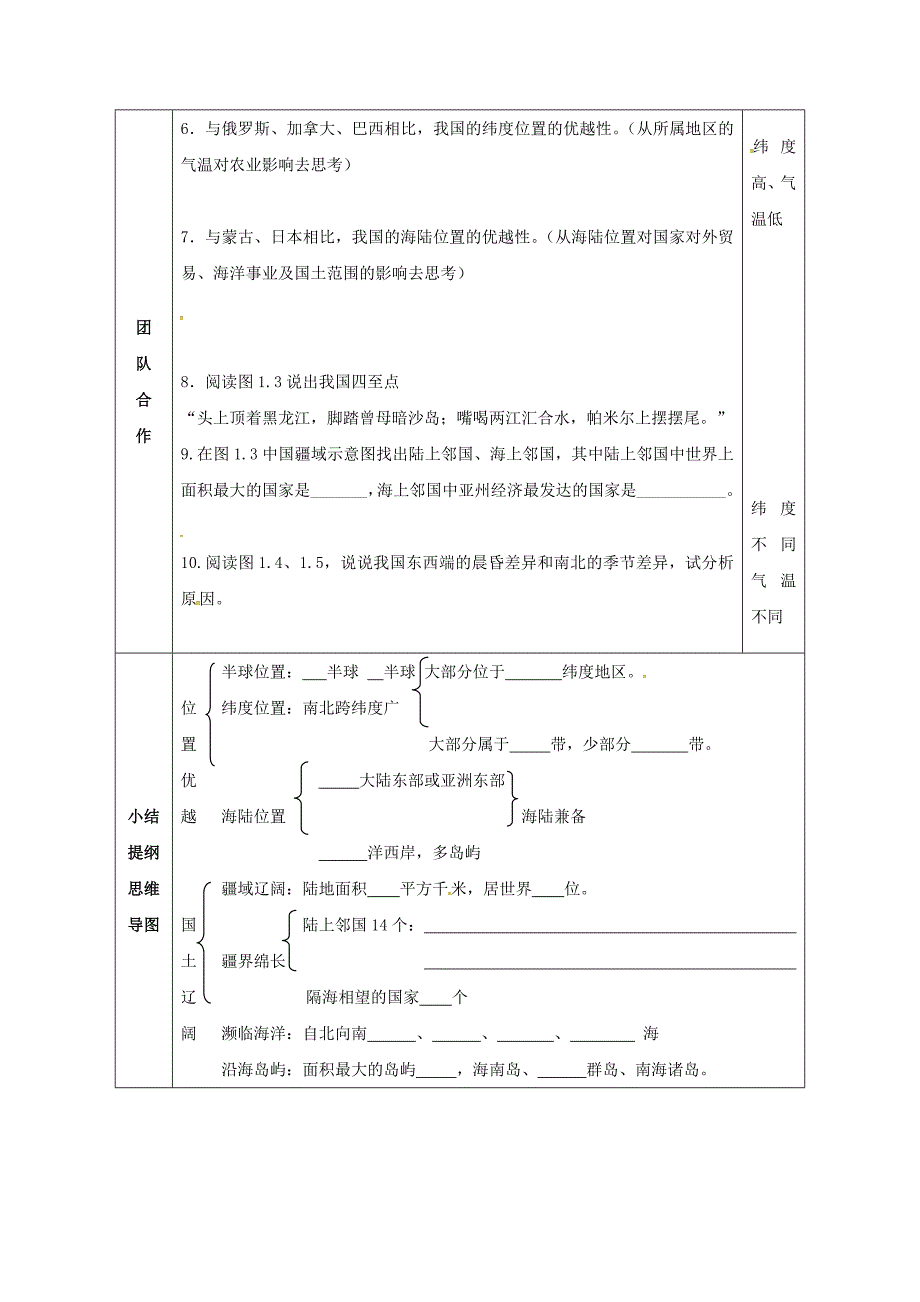 新教材 辽宁省辽阳市八年级地理上册1.1疆域学案1新版新人教版_第2页