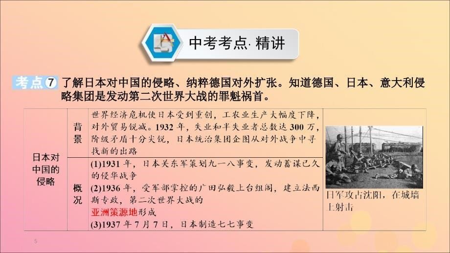 （江西专用）2019中考历史总复习 第一部分 教材同步复习 模块六 世界现代史 第20章 第二次世界大战课件_第5页