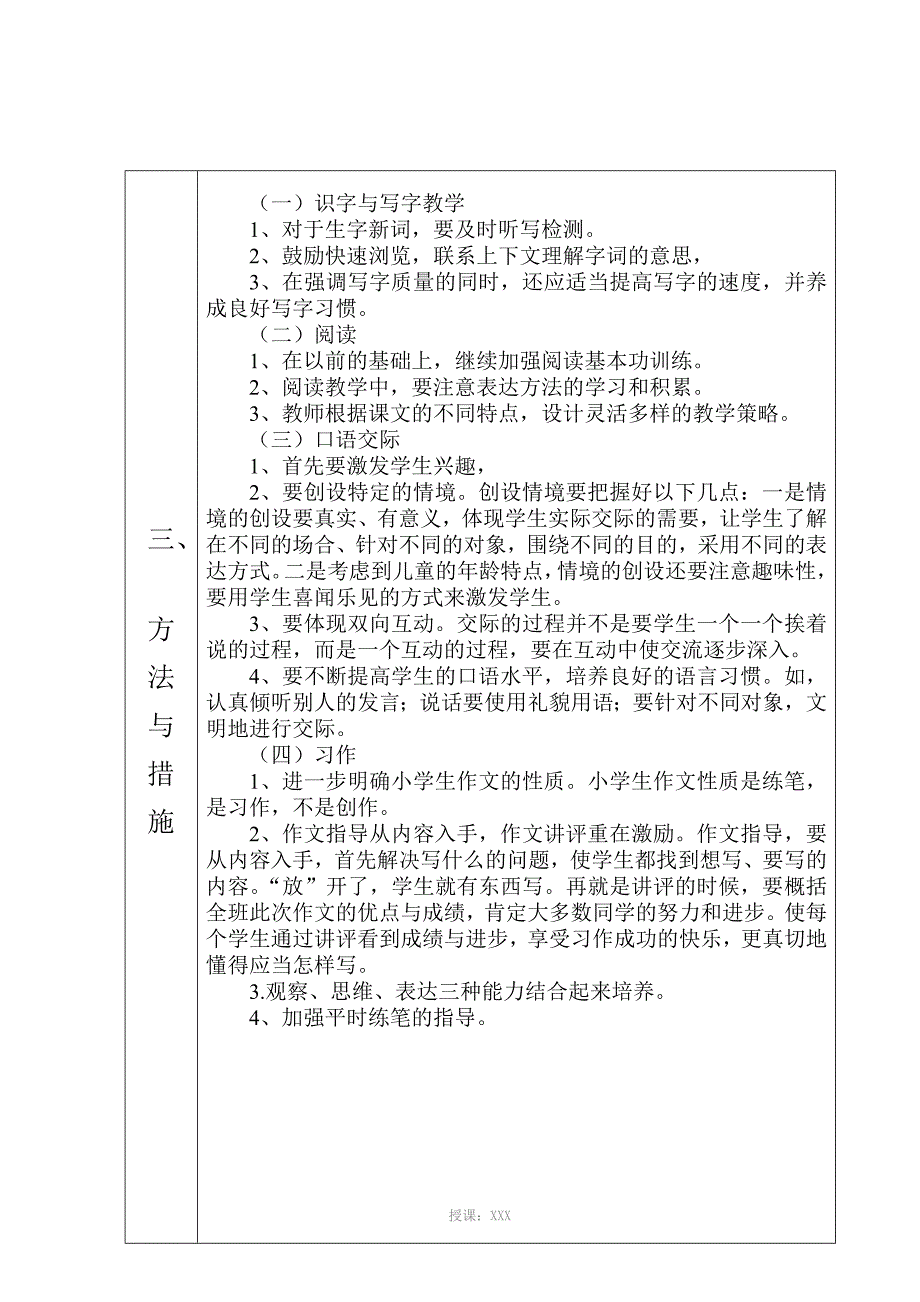 2020部编版六年级语文下册教学计划表格式.jsp_第4页