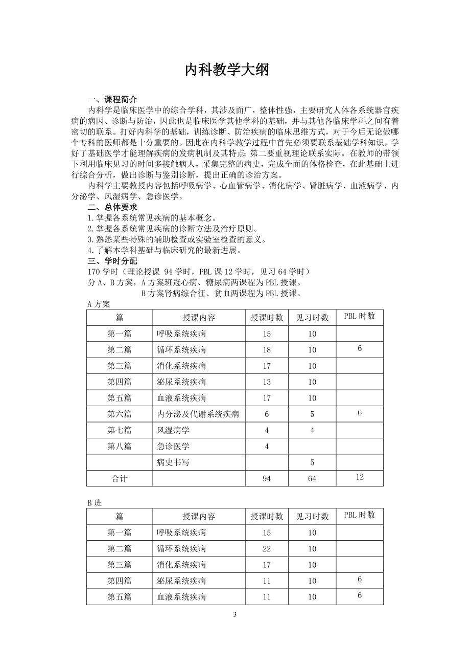 五年制临床教学大纲.doc_第3页