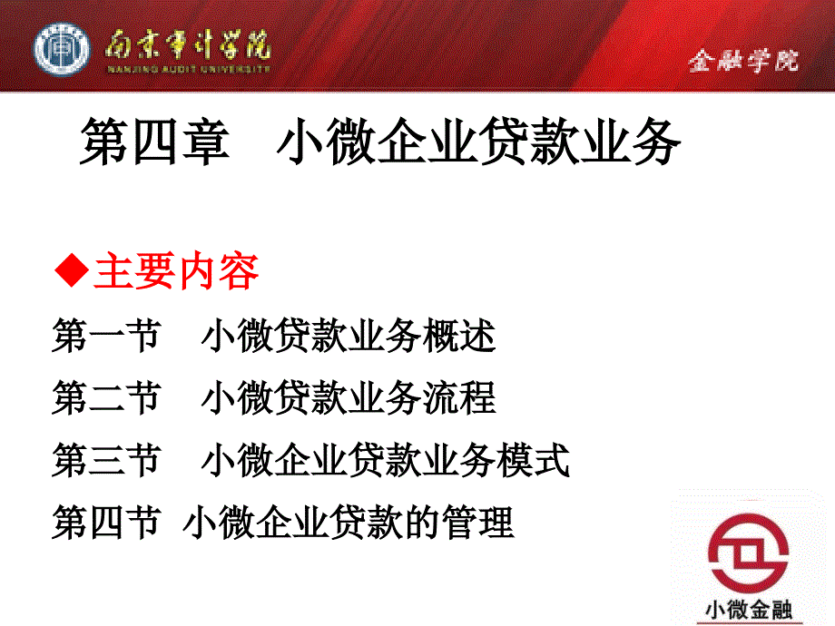 商业银行业务经营与管理第04章小微企业贷款业务_第1页