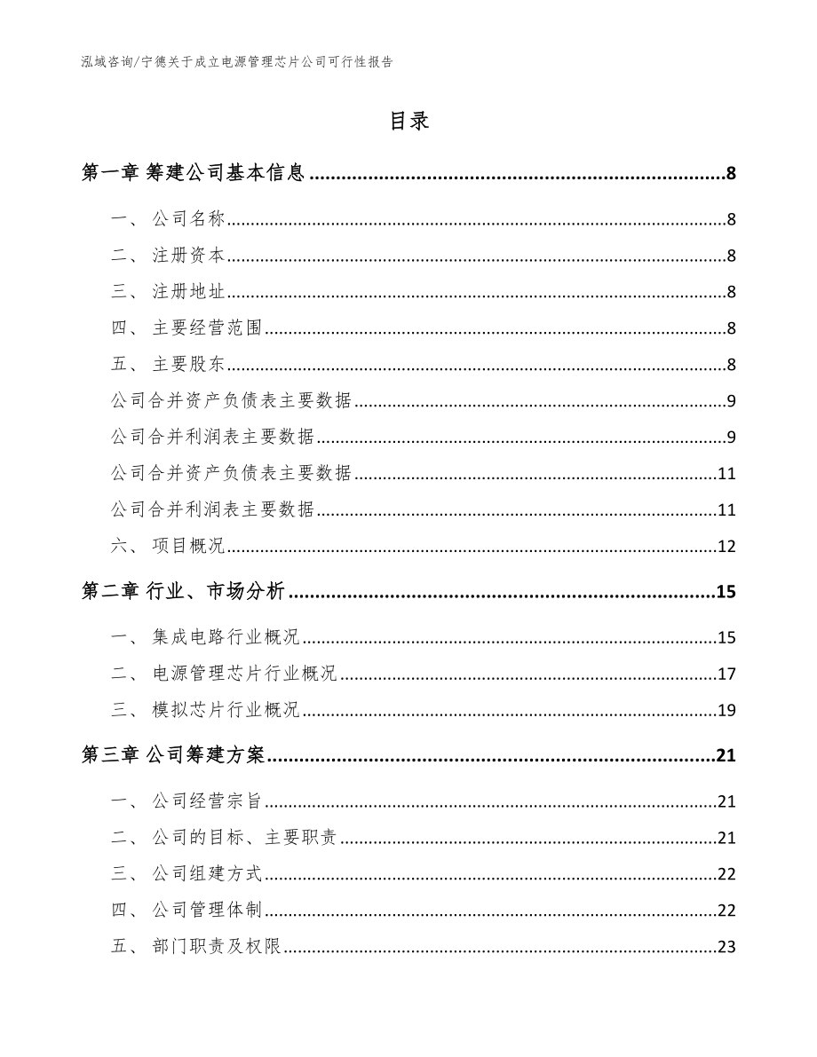 宁德关于成立电源管理芯片公司可行性报告_模板_第2页