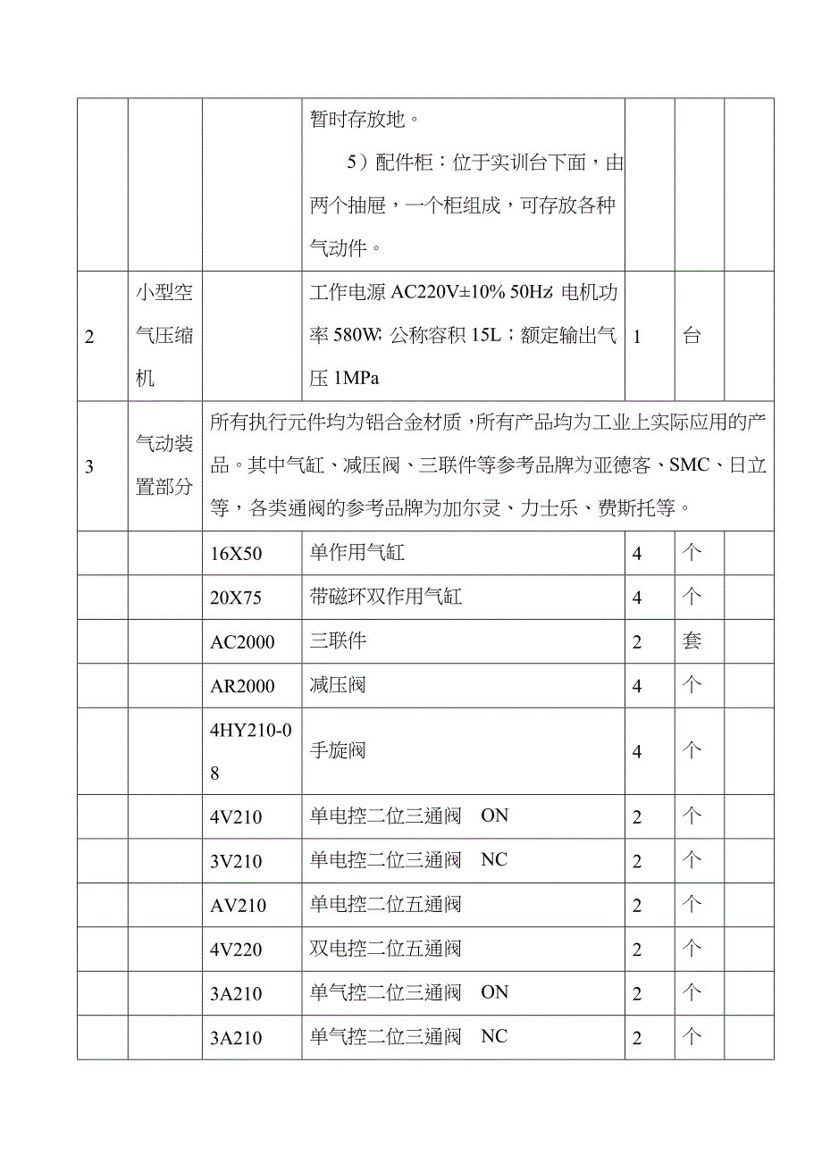 液压气动设备招标技术文件-广州市轻工高级技工学校汽修专业_第3页